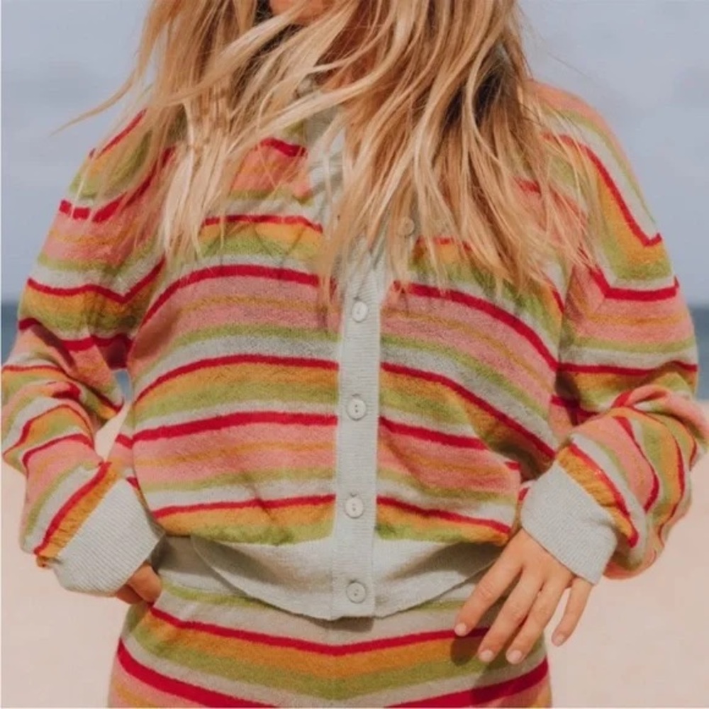 Daily Drills striped button down cardigan